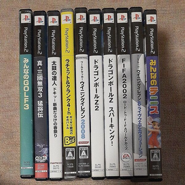 PS2ソフト10本セット 太鼓の達人 ウイニングイレブン ドラゴンボール