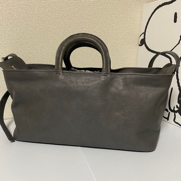 ☆極美品☆ヌメリ レザー 2wayボストンバッグ ななめ掛け可能 大容量 旅行用 本革