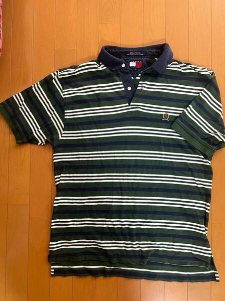 ポロシャツ ボーダー 半袖ポロシャツ L TOMMY HILFIGER