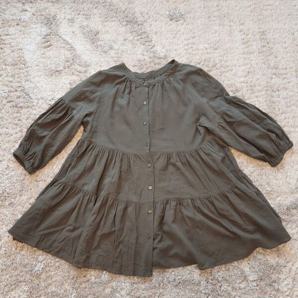 【GLOBAL WORK】ブラウス(M)カーキ ゆったり ふんわり 美品