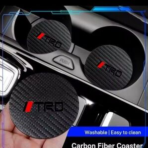 TRD カーボンファイバー柄コースター2枚組。激安価格値引き交渉不可。
