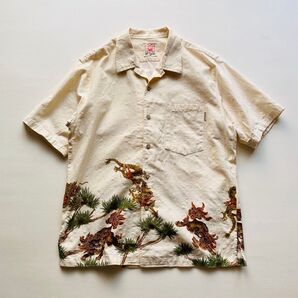 mango 沖縄製 龍柄 獅子柄 アロハシャツ かりゆし