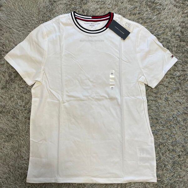 新品タグ付き トミーヒルフィガー メンズ Tシャツ Mサイズ 白/ホワイト