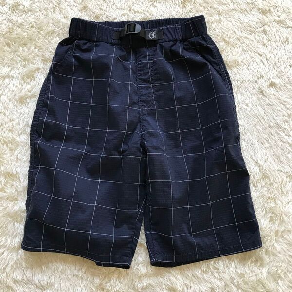 美品 ハーフパンツ キッズ 140 ネイビー / 紺 格子 チェック柄