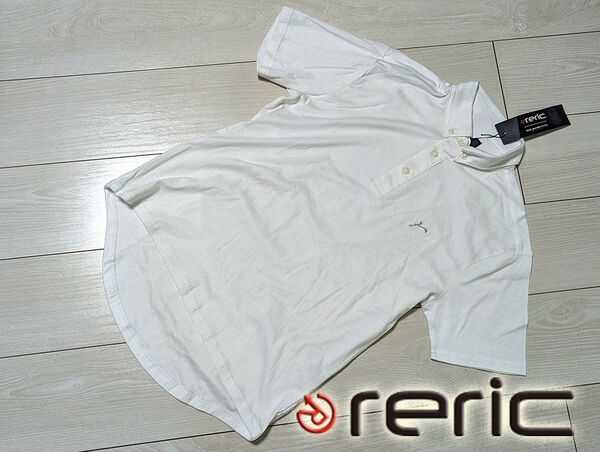 reric サイクリングデザイン ボタンダウン 半袖 ポロシャツ メンズ M 定価11,000円 ホワイト サイクルジャージ
