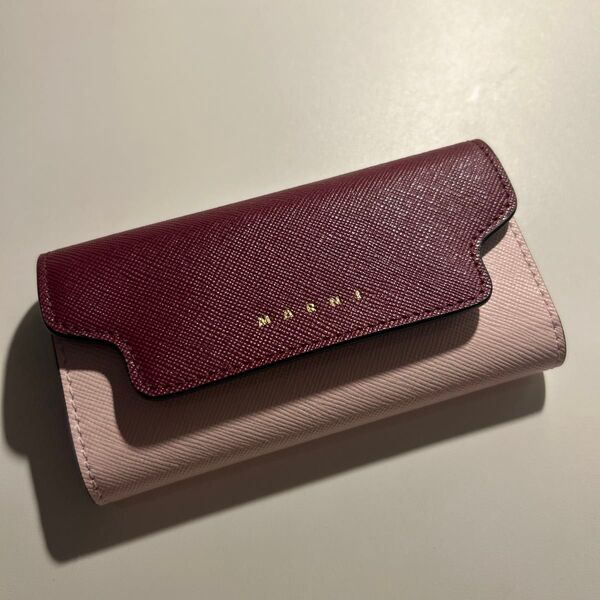 マルニ キーケース MARNI レディース マルチカラー レザー ボルドー×ライトピンク×グレー