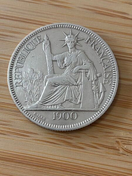 〈本物の銀貨です〉仏領インドシナ 貿易銀 1ピアストル銀貨 1900