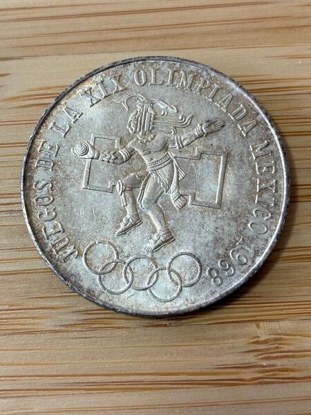 〈本物の銀貨です〉メキシコ 25ペソ銀貨 メキシコオリンピック タイプ2 1968