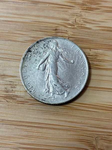 〈本物の銀貨です〉フランス 2フラン銀貨 1916