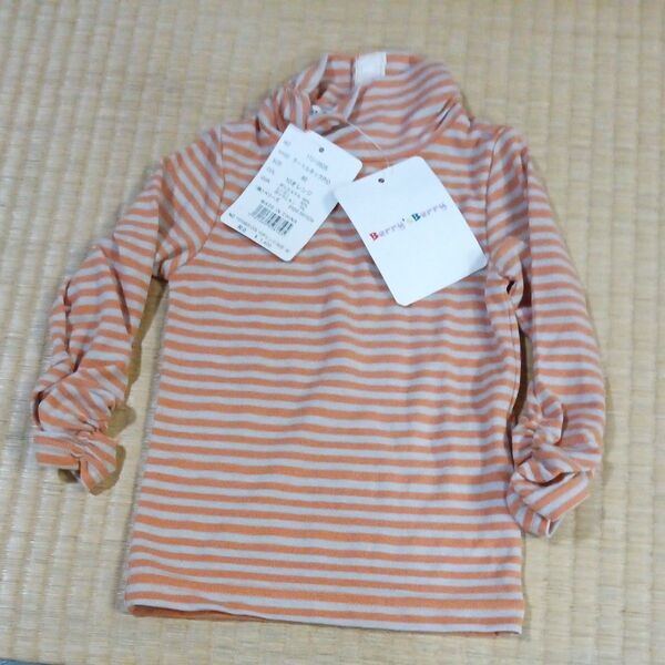 BerryBerry ボーダー柄長袖Tシャツ オレンジ 80 未使用