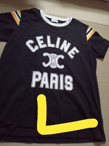 値下不可 正規品 CELINE セリーヌ ロゴ Tシャツ 黒 Lイタリア製