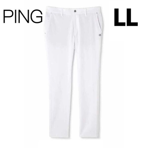 ピン ツイルポンチ ロングパンツ PING ゴルフウエア ホワイト メンズ LL