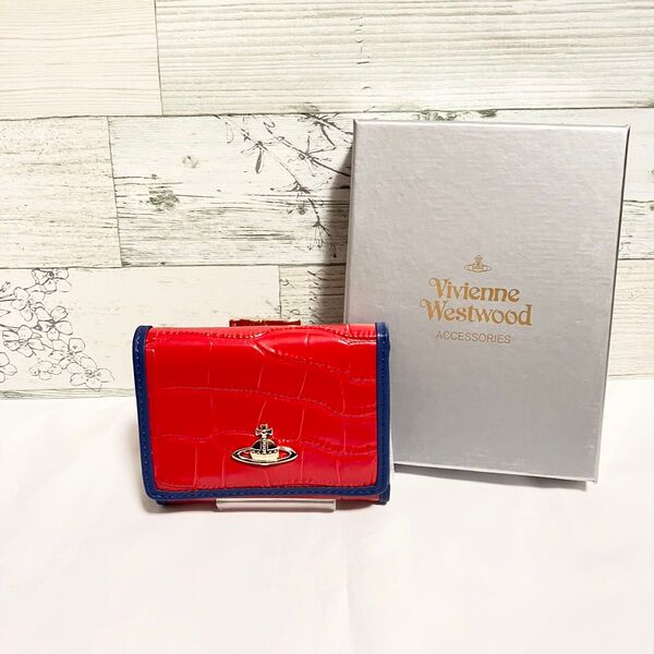 Vivienne Westwood ヴィヴィアンウエストウッド 三つ折り財布 レッド ヴィヴィアン ウエストウッド