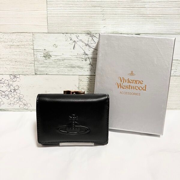 ヴィヴィアンウエストウッド Vivienne Westwood ブラック 三つ折り財布 ヴィヴィアン ウエストウッド ミニ