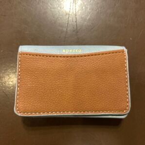 名刺入れ カードケース たっぷり ユニセックス スカイブルー/ブラウン