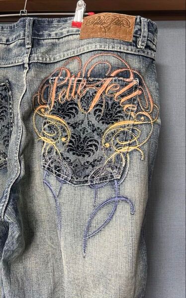 ジーンズ デニム ワイドデニム ワイドパンツ バギージーンズ 00s Y2K 古着 ヴィンテージ 刺繍デニム 平成 アメカジ