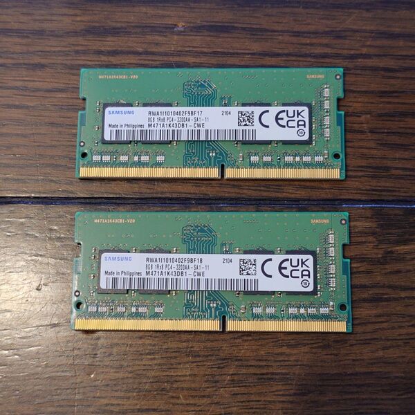 Samsung ノートPC 換装・増設用メモリ S.O.DDR4-3200 8GB×2枚セット