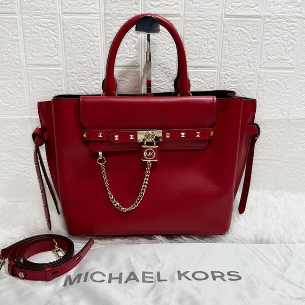 極美品!MICHAEL KORS マイケルコース 2way トートバッグ ショルダーバッグ スタッズ 南京錠