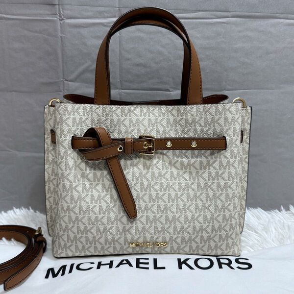 極美品!MICHAEL KORS マイケルコース エミリア MK柄 2way ハンドバッグ ショルダーバッグ トートバッグ