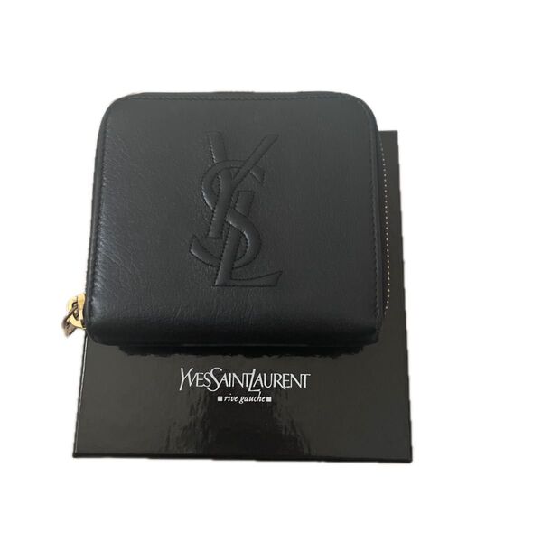 Yves Saint Laurent イヴ・サンローラン 二つ折り財布 ブラック