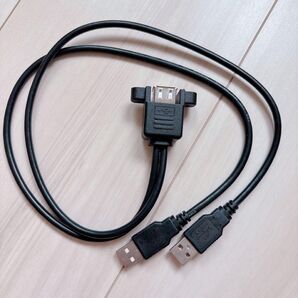 デュアルUSB 2.0 Aメス To 2 USB 2.0 オス ケーブ 50cm