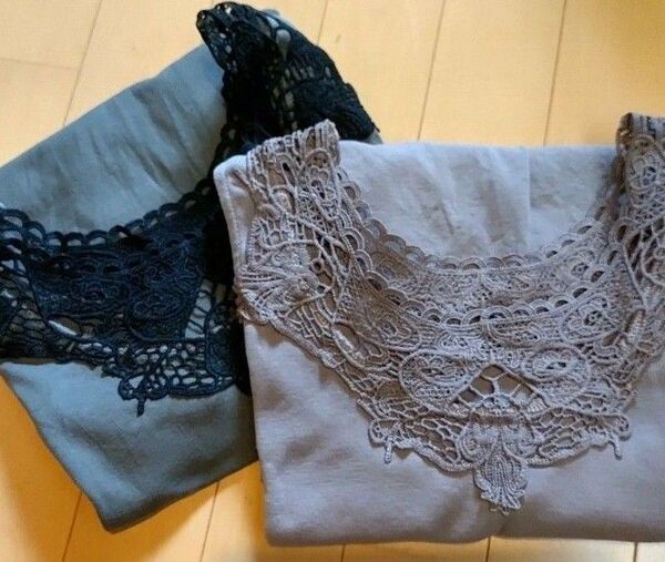 オシャレウォーカー サイズ2 タンクトップ レース ノースリーブ 無地 重ね着 レイヤード 大きいサイズ 体型カバー 2色セット