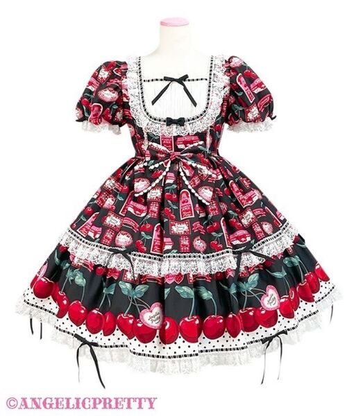 Angelic Pretty Cherry jam label ワンピース 黒