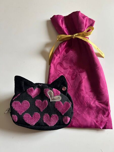 ★Think bee シンクビー ポーチ ねこ耳 ハート ねこ耳ポーチ 保存袋付