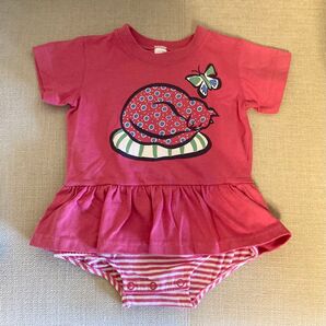 ベビー服 ロンパース ピンク ネコ
