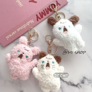 キーホルダー ストラップ ハンドメイド ぬいぐるみマスコット じゃらじゃらキーホルダー いぬ ねこ うさぎ y2k お揃い ペア