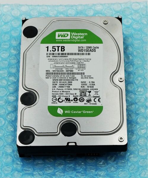 WesternDigital 3.5インチ 内蔵 HDD 1.5TB 3本まとめ売り
