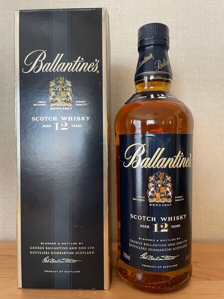 【未開栓】 バランタイン 12年 Ballantine スコッチウイスキー 丸瓶 古酒 ウイスキー