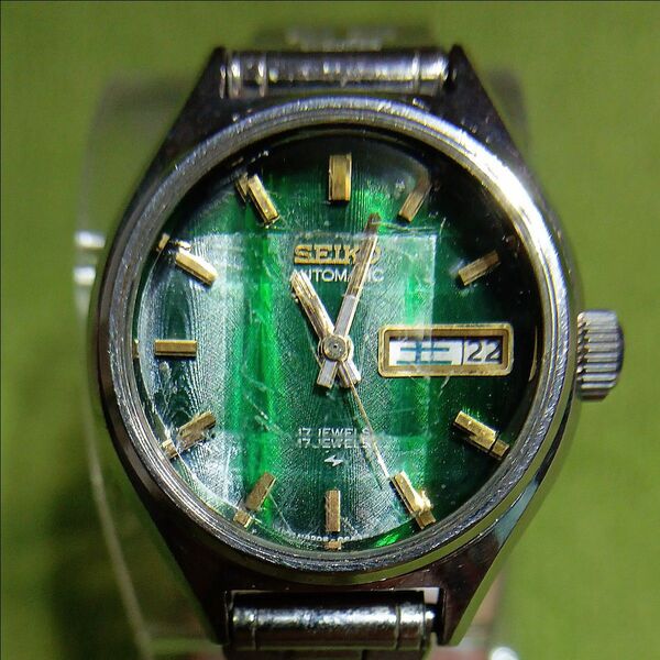 SEIKO セイコー 自動巻き 腕時計 グリーン レディース 1974