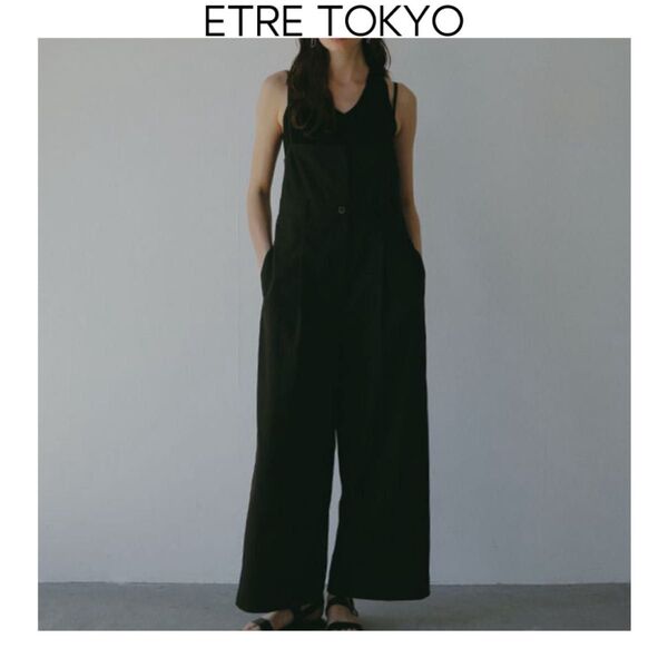 ETRE TOKYO レイヤードライクナロ-ストラップオールインワン ブラック エトレトウキョウ サロペットパンツ 黒