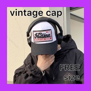 メンズ キャップ 帽子 黒 ブラック 古着 メッシュ メッシュキャップ ビンテージ ヴィンテージ 加工 ダメージ ダメージ加工