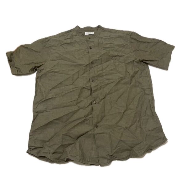 メンズ 半袖 シャツ 半袖シャツ UNIQLO ユニクロ L カーキー