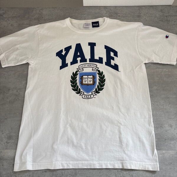 【人気モデル】チャンピオン 半袖Tシャツ イエール大学 L カレッジYALEロゴ