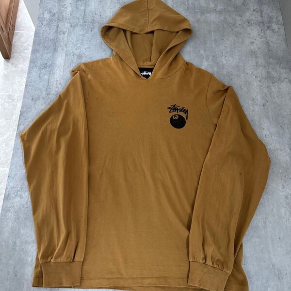stussy 8ボール パーカー 薄手 Mサイズ ブラウン