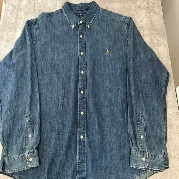 Ralph Lauren デニム ボタンダウンシャツ 長袖 XXL