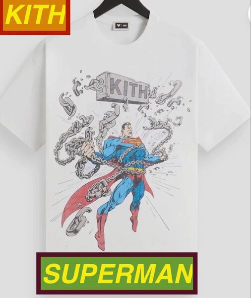 KITH for Superman Chains Vintage Tee ラージ Tシャツ Tee ホワイト L