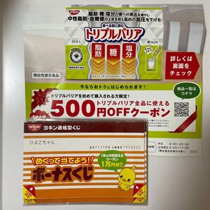 日清オンラインストアで使えるクーポン トリプルバリア500円分+ヨキン通帳型くじ500円分1枚+ 300円分9枚セット