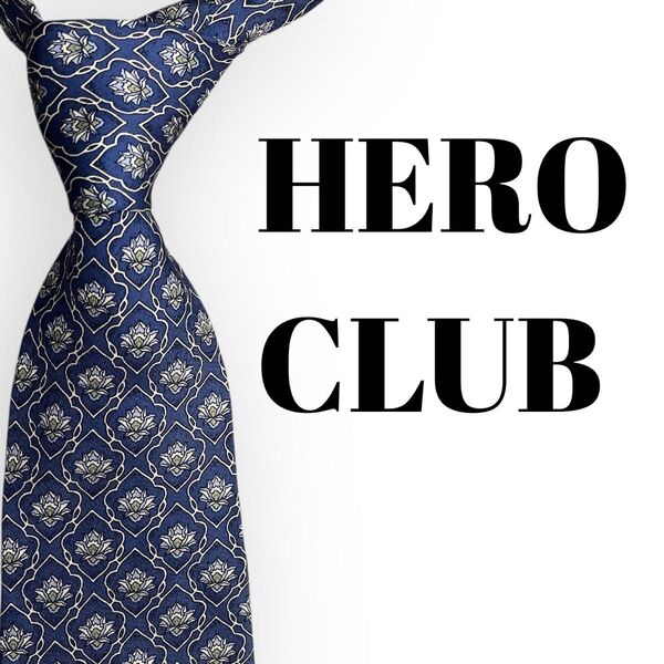 HERO CLUB ヒーロークラブ ブランドネクタイ 総柄 ペイズリー柄 メンズネクタイ 高級シルク