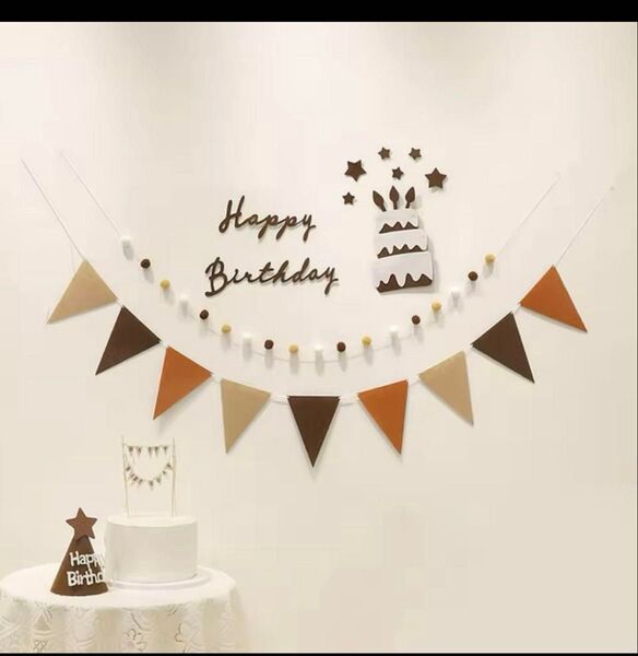 Happybirthday 飾り ハーフバースデー 1歳 誕生日 ガーランド