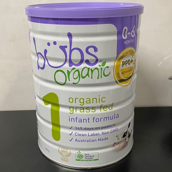 未開封★バブス オーガニック 粉ミルク Bubs Organic ステップ1(0〜6ヶ月) 大缶 800g 1缶