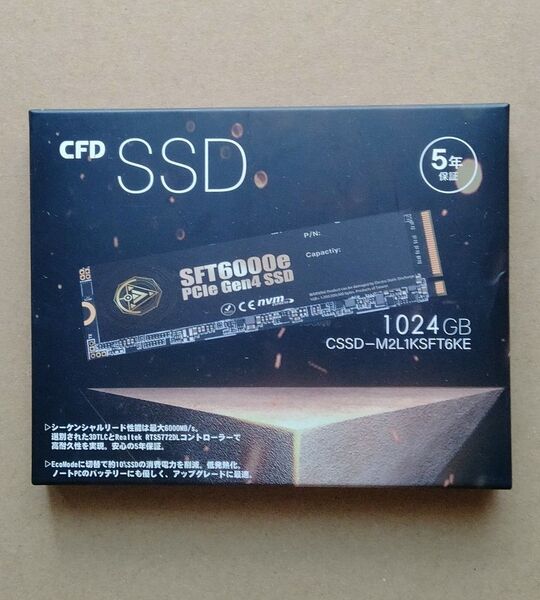 CFD SSD M.2 NVMe SFT6000e 1TB CSSD-M2L1KSFT6KE PCle Gen4