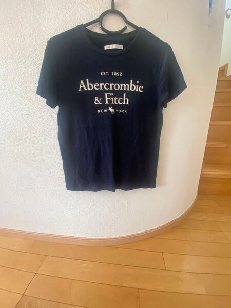 Abercrombie & Fitch Tシャツ ネイビー ロゴ