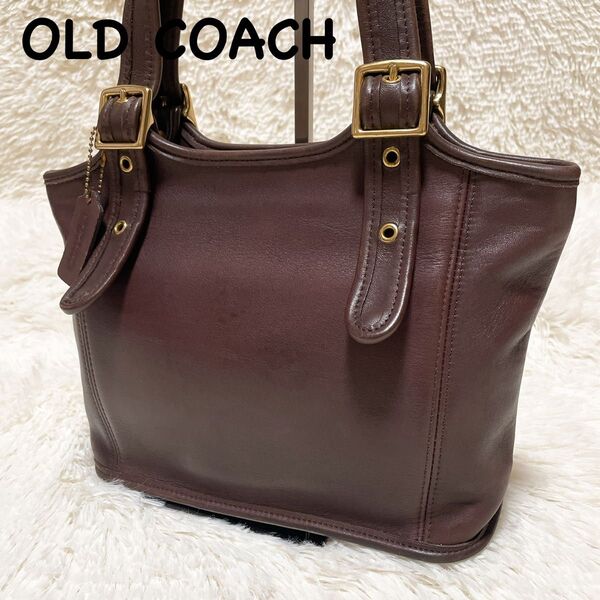 OLD COACH オールドコーチ ショルダーバッグ トートバッグ ハンドバッグ ブラウン グラブタンレザー USA製