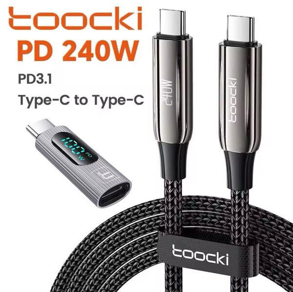 Toocki Type-C 240W PD3.1ケーブル 1m + 100W PD OTGアダプターセット