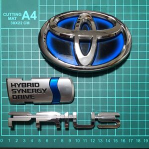 トヨタ純正 50系 プリウス バックドア ネームエンブレムセット 中古品
