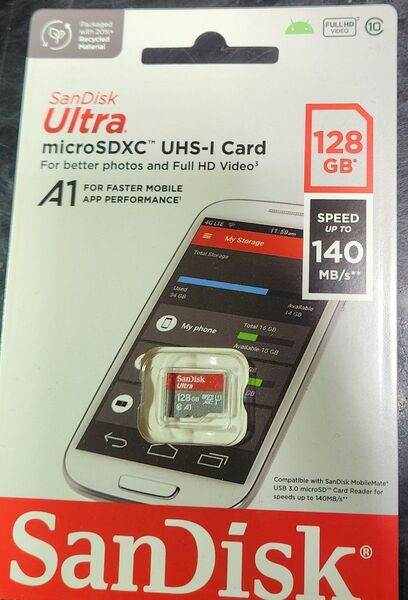 新品●サンディスクultra 128GB マイクロSDカード